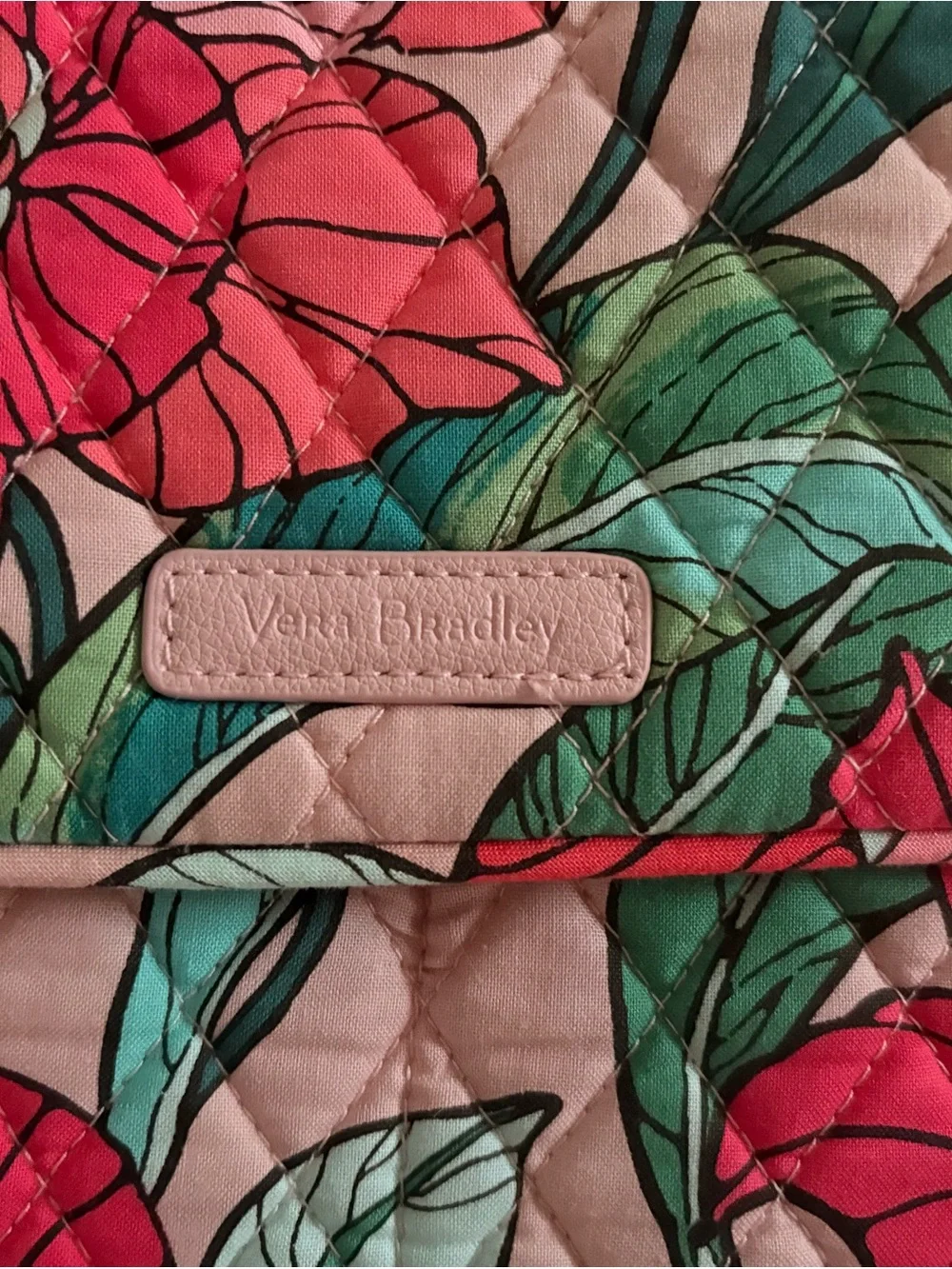 Vera Bradley Pink Floral Quilted Foldover Clutch